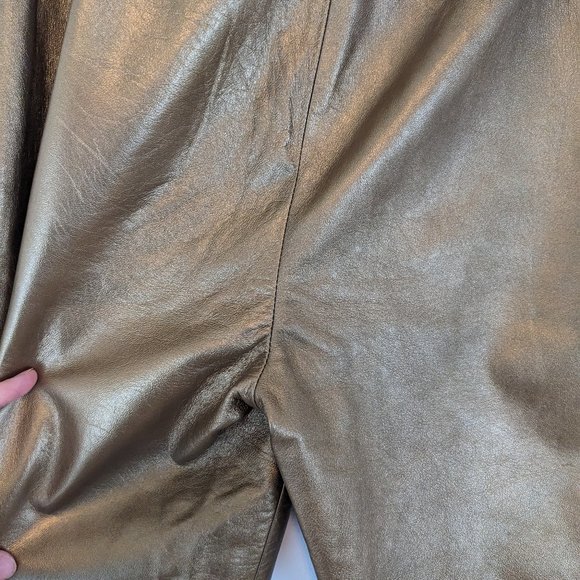 Champaign Gold 100% Lamb Leather Pants - Picture 12 of 13